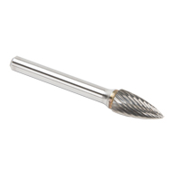 Fraises au carbure solide - Arboriforme avec extr&eacute;mit&eacute; en pointe CLEVELAND, SG-3, 9,53 mm dia., 1/4" Tige Northern Industrial Supply Inc.