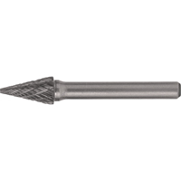 CLEVELAND Solid Carbide Burrs - Pointed Cone Shape, SM-42, 1/8" Dia., 1/8" Shank, 7/16" Depth of Cut Northern Industrial Supply Inc.