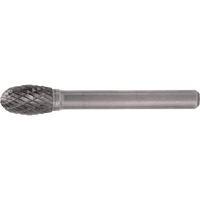 CLEVELAND Solid Carbide Burrs - Oval Shape, SE-1, 1/4" Dia., 1/4" Shank, 3/8" Depth of Cut Northern Industrial Supply Inc.
