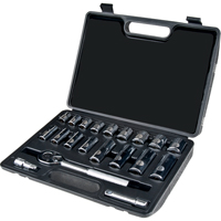 Socket Set, 20 Pcs, 3/8" Drive Size, Deep Northern Industrial Supply Inc.