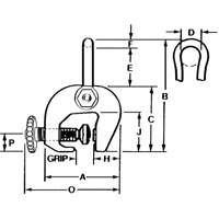 SAC Plate Clamp, 12000 lbs. (6 tons), 0" - 3" Jaw Opening Northern Industrial Supply Inc.