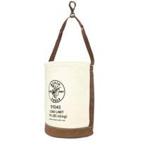 Leather-Bottom Bucket, 17" H, Canvas, White Northern Industrial Supply Inc.