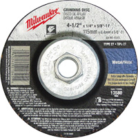 Grinding Wheel, 4-1/2" x 1/8", 5/8"-11 Arbor, Aluminum Oxide, Type 27 Northern Industrial Supply Inc.