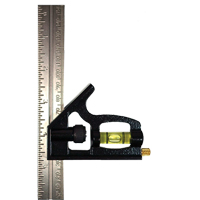 Johnson 406EM - Combination Square, 6" x 1" L, 1/32" Graduations, Steel, Plain Northern Industrial Supply Inc.