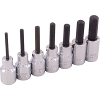 Hex Head Socket Set, Hex, 3/8" Drive, 7 Pcs Northern Industrial Supply Inc.