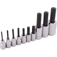 Hex Head Socket Set, Hex, 1/2"/3/8" Drive, 10 Pcs Northern Industrial Supply Inc.