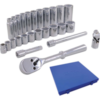 Metric Socket & Attachments Set, 26 Pcs, 3/8" Drive Size, Deep Northern Industrial Supply Inc.