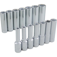 Socket Set, 14 Pcs, 3/8" Drive Size, Deep Northern Industrial Supply Inc.