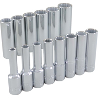 Socket Set, 14 Pcs, 3/8" Drive Size, Deep Northern Industrial Supply Inc.