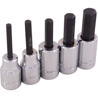 Hex Head Socket Set, Hex, 3/8" Drive, 5 Pcs Northern Industrial Supply Inc.