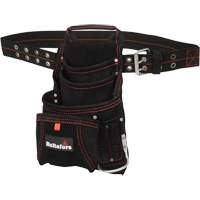 Carpenter's Suede Nail & Tool Bag, Leather, 11 Pockets, Black Northern Industrial Supply Inc.