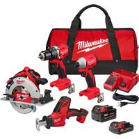 Trousse combin&eacute;e 4 outils, Lithium-ion, 18 V Northern Industrial Supply Inc.
