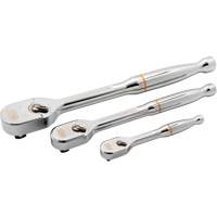 Ensemble de rochet &agrave; t&ecirc;te en goutte enti&egrave;rement polie avec prises 1/4", 3/8" & 1/2" 120XP Northern Industrial Supply Inc.