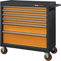 Armoire roulante pour outils s&eacute;rie GSX, 6 tiroirs, 36" la x 18-1/5" p x 37-2/5" h, Noir/Orange Northern Industrial Supply Inc.