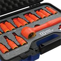 3/8" Drive SAE & Metric Hex Bit Insulated Socket and Attachment Set, 1000 V, 16 Pcs Northern Industrial Supply Inc.