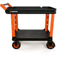 RAILWORKS 2-Shelf Industrial Utility Cart with 8" Casters, 47" L x 24-1/2" W x 37-4/5" H, Black/Orange Northern Industrial Supply Inc.