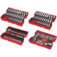 Jeu de cliquets et douilles m&eacute;triques et SAE avec organisateur PACKOUT &agrave; profil bas, 242 Mcx, Chocs, Prise de 1/4"/3/8"/1/2", Profond Northern Industrial Supply Inc.