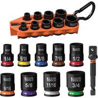 Grab-And-Go Impact Socket Set, SAE, 10 Pcs, Impact, 3/8" Drive Size Northern Industrial Supply Inc.