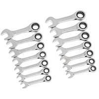 72-Tooth 12 Point Stubby Wrench Set, Ratcheting Combination, 14 Pieces, Imperial and Metric Northern Industrial Supply Inc.