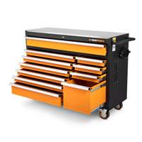 Armoire &agrave; outils roulante avec dessus de travail en acier inoxydable, 11 tiroirs, 52" la x 18" p x 36" h, Noir/Orange Northern Industrial Supply Inc.