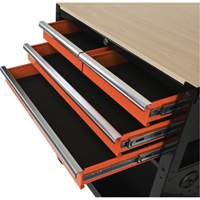 Chariot utilitaire, 4 tiroirs, Noir/Orange Northern Industrial Supply Inc.
