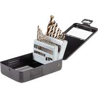 Jeu de forets en oxyde d'or, 21 morceaux, Acier rapide Northern Industrial Supply Inc.