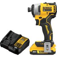 Ensemble tournevis &agrave; chocs sans fil et sans balai ATOMIC COMPACT SERIES MAX*, 1/4", 1700 lb-po Couple max., 20 V, Lithium-ion Northern Industrial Supply Inc.