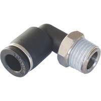 Adaptateur coude m&acirc;le NPT MAXFIT &agrave; raccord instantan&eacute; (push-to-connect), 3/8" x 1/2" dia., Polym&egrave;re PBT Northern Industrial Supply Inc.
