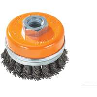 Knot-Twisted Wire Cup Brush with Ring, 4" Dia. x 5/8"-11 Arbor Northern Industrial Supply Inc.