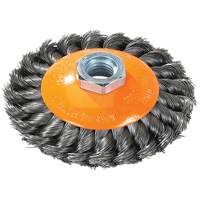 Brosse concave &agrave; fils nou&eacute;s torsad&eacute;s, Dia. 7", Fils 0,02", Arbre 5/8"-11, Acier Northern Industrial Supply Inc.