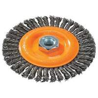 Brosse &agrave; fils nou&eacute;s pour cordons de soudure, Dia. 4", Fils 0,02", Arbre 5/8"-11, Acier Northern Industrial Supply Inc.