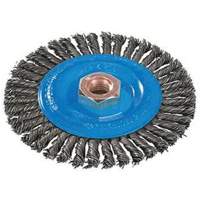 Brosse &agrave; fils nou&eacute;s pour cordons de soudure, Dia. 4", Fils 0,02", Arbre 5/8"-11, Aluminium/Acier inoxydable Northern Industrial Supply Inc.