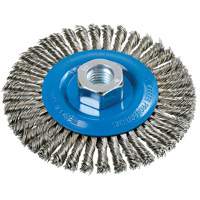 Brosse &agrave; fils nou&eacute;s pour cordons de soudure, Dia. 4-1/2", Fils 0,02", Arbre 5/8"-11, Aluminium/Acier inoxydable Northern Industrial Supply Inc.