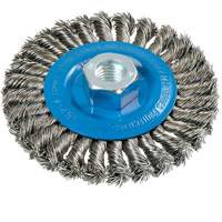 Brosse rotative &agrave; fils nou&eacute;s large, Dia. 4-1/2", Fils 0,02", Arbre 5/8"-11, Aluminium/Acier inoxydable Northern Industrial Supply Inc.