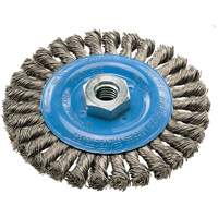 Brosse rotative &agrave; fils nou&eacute;s large, Dia. 5", Fils 0,02", Arbre 5/8"-11, Aluminium/Acier inoxydable Northern Industrial Supply Inc.