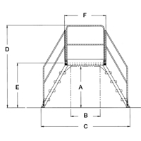 Crossover Ladder, 128" Overall Span, 60" H x 60" D, 24" Step Width Northern Industrial Supply Inc.