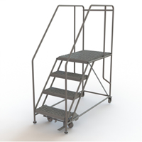 Mobile Work Platform, Steel, 4 Steps, 40" H, 35" D, 24" Step, Serrated Northern Industrial Supply Inc.