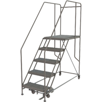 Mobile Work Platform, Steel, 5 Steps, 50" H, 35" D, 24" Step, Serrated Northern Industrial Supply Inc.