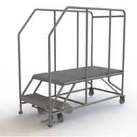 Mobile Work Platform, Steel, 2 Steps, 20" H, 47" D, 24" Step, Serrated Northern Industrial Supply Inc.