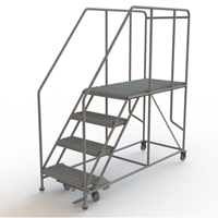 Mobile Work Platform, Steel, 4 Steps, 40" H, 47" D, 24" Step, Serrated Northern Industrial Supply Inc.