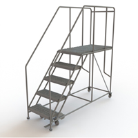 Mobile Work Platform, Steel, 5 Steps, 50" H, 47" D, 24" Step, Serrated Northern Industrial Supply Inc.