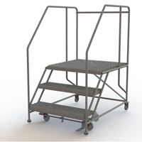 Mobile Work Platform, Steel, 3 Steps, 30" H, 36" D, 36" Step, Serrated Northern Industrial Supply Inc.