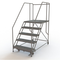 Mobile Work Platform, Steel, 5 Steps, 50" H, 36" D, 36" Step, Serrated Northern Industrial Supply Inc.