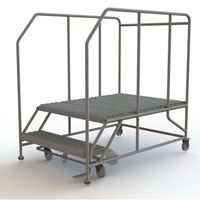 Mobile Work Platform, Steel, 2 Steps, 20" H, 48" D, 36" Step, Serrated Northern Industrial Supply Inc.
