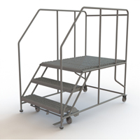 Mobile Work Platform, Steel, 3 Steps, 30" H, 48" D, 36" Step, Serrated Northern Industrial Supply Inc.