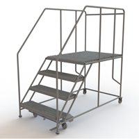 Mobile Work Platform, Steel, 4 Steps, 40" H, 48" D, 36" Step, Serrated Northern Industrial Supply Inc.