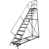 Safety Slope Rolling Ladder, 12 Steps, Perforated, 50° Incline, 120" High Northern Industrial Supply Inc.