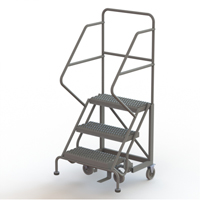 Safety Slope Rolling Ladder, 3 Steps, Serrated, 50° Incline, 30" High Northern Industrial Supply Inc.