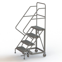 Safety Slope Rolling Ladder, 4 Steps, Serrated, 50° Incline, 40" High Northern Industrial Supply Inc.