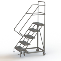 Safety Slope Rolling Ladder, 5 Steps, Serrated, 50° Incline, 50" High Northern Industrial Supply Inc.